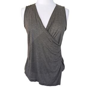 Max Mara Sleeveless Surplus V-neck Top Size Small Neutral Brown